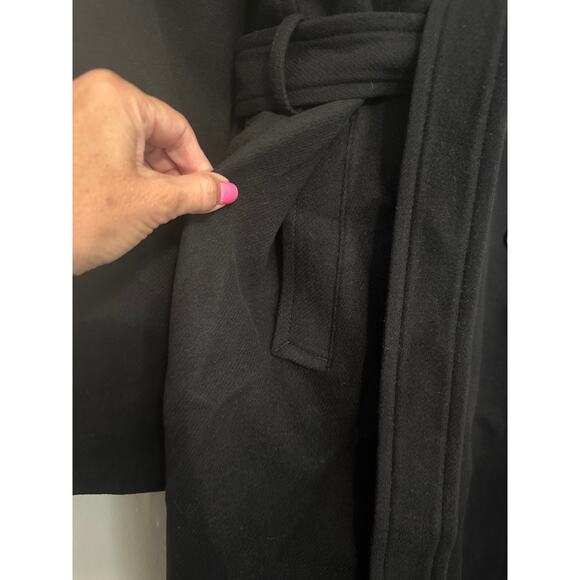 NWT Madewell Double Breasted Trench Coat True Black Size XL - Picture 14 of 15